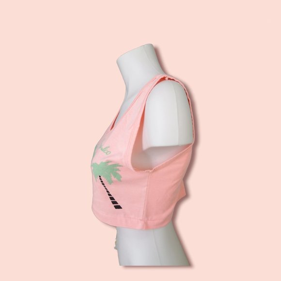 Vintage 1980s/1990s Acapulco sleeveless neon orange crop graphic tank - Picture 5 of 6